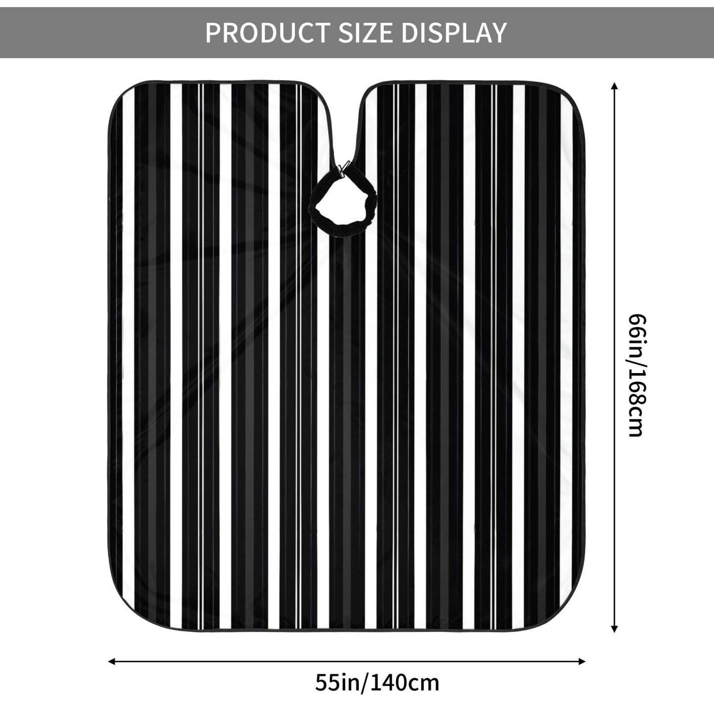 Black White Aesthetic Stripes Adult Professional Hair Cutting Cape Adjustable Snap Large Size 55x66 in