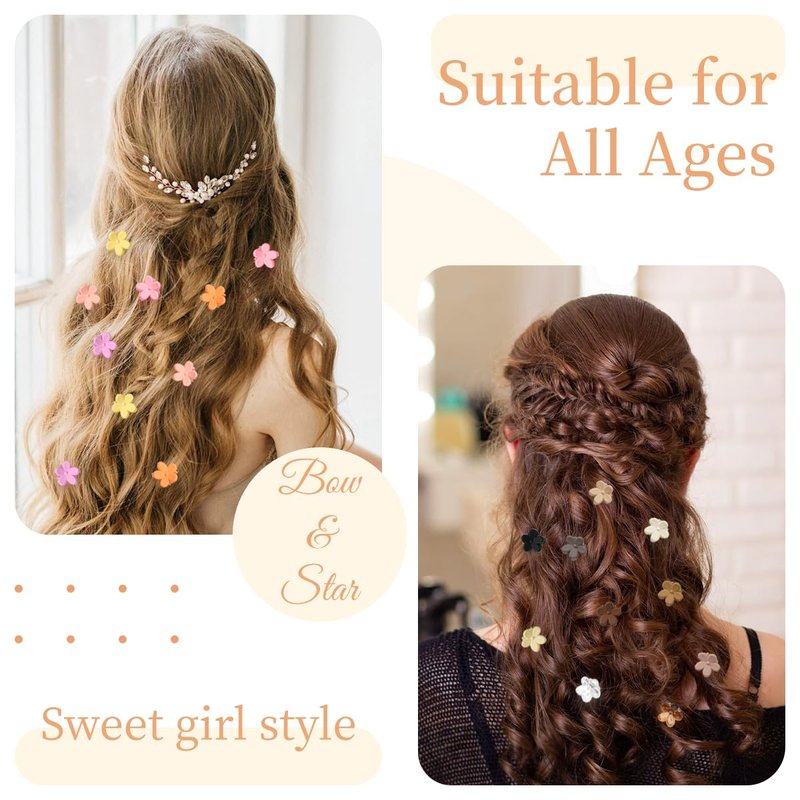 Mini Flower Hair Clips - 150 Pcs Colorful Claw Clips for Women, Girls & Teens | Cute Hair Accessories