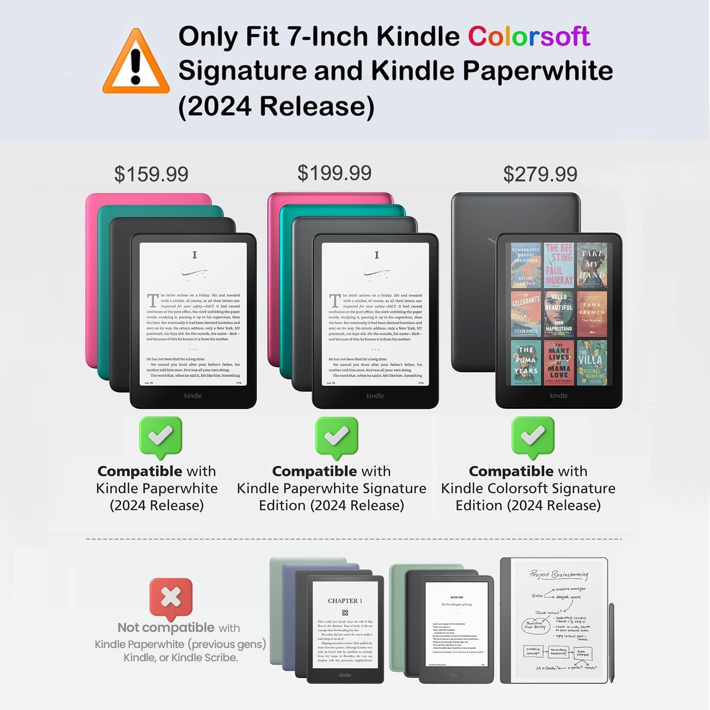Kindle Paperwhite Case - Slim Protective Cover with Auto Sleep/Wake | Fits 7-Inch 12th Gen & Colorsoft 1st Gen - Black