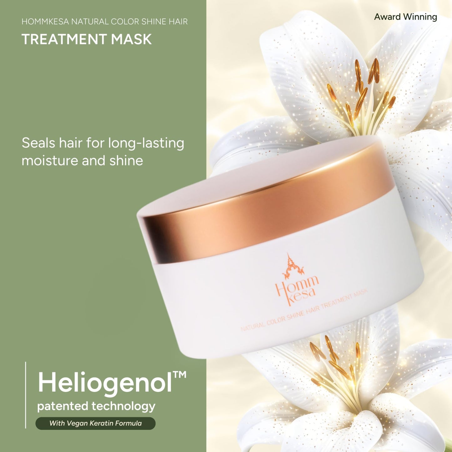 Hommkesa Natural Color Shine Hair Treatment Mask, Deep Restoration Formula