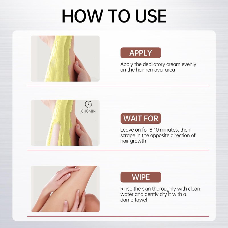 VGO Painless Hair Removal Lotion for Women & Men - For Unwanted Hair, All Skin Types, White, 4.02 oz