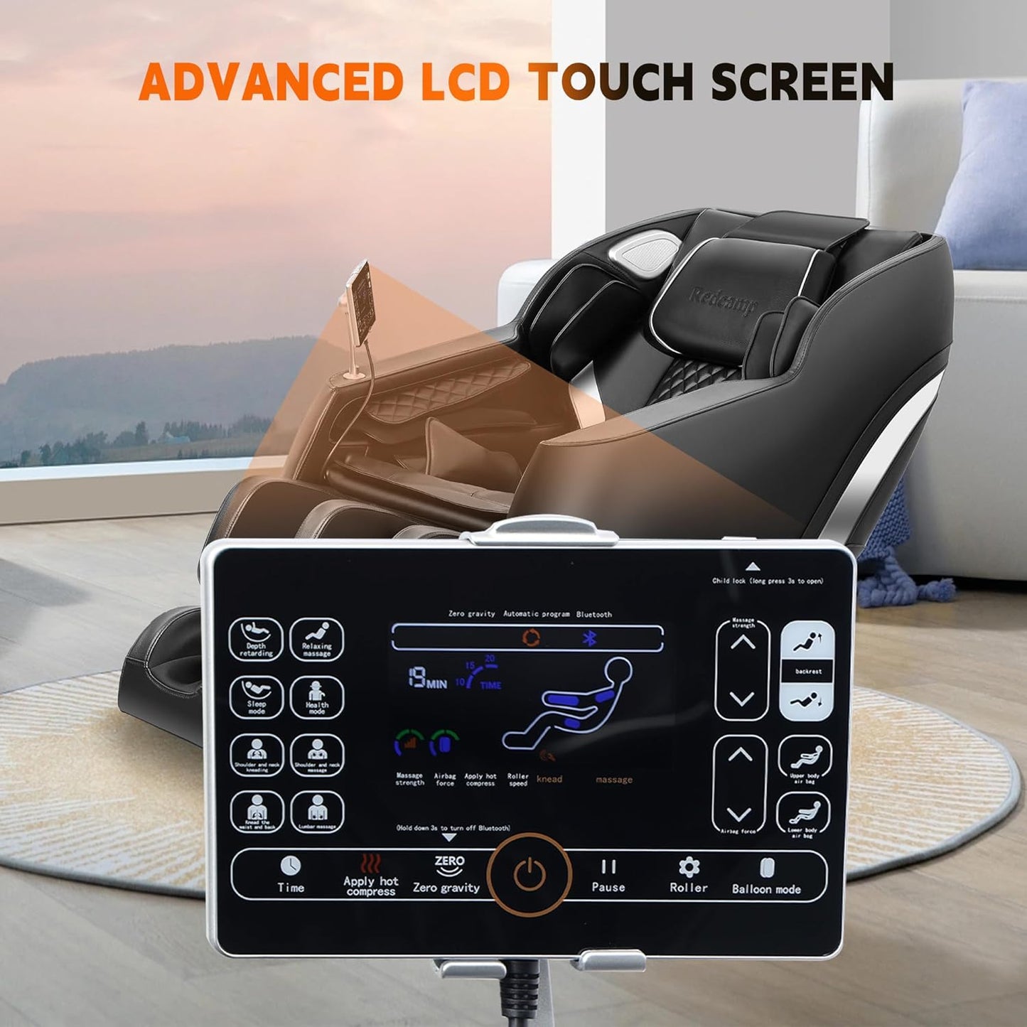 Full Body Massage Chair - Zero Gravity, 8-Point Nodes, Heating & Bluetooth | Adjustable Calf & Foot Rollers