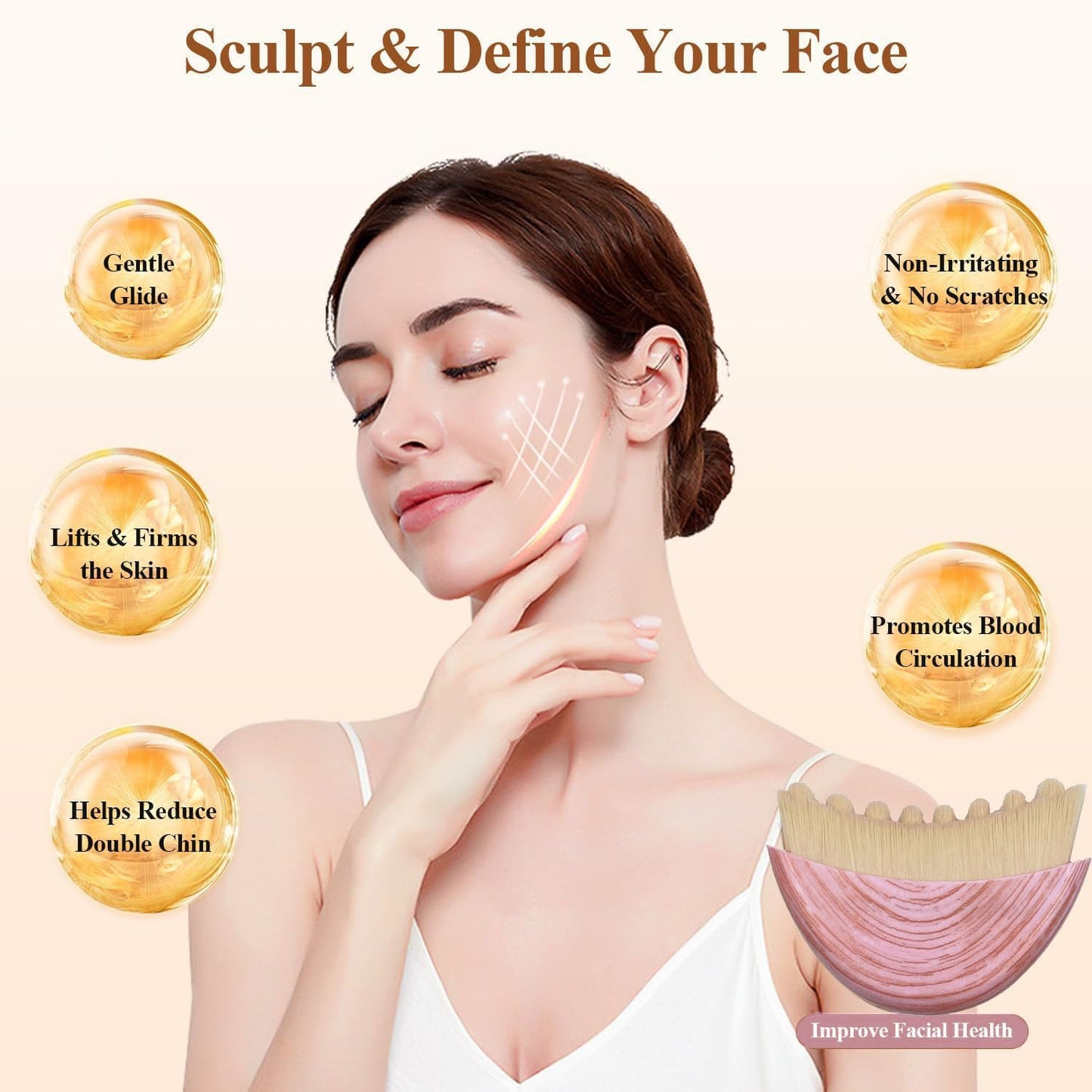 JBSZTH Lymphatic Contour Face Brush 2-Pack Gua Sha Massage Tool Drainage