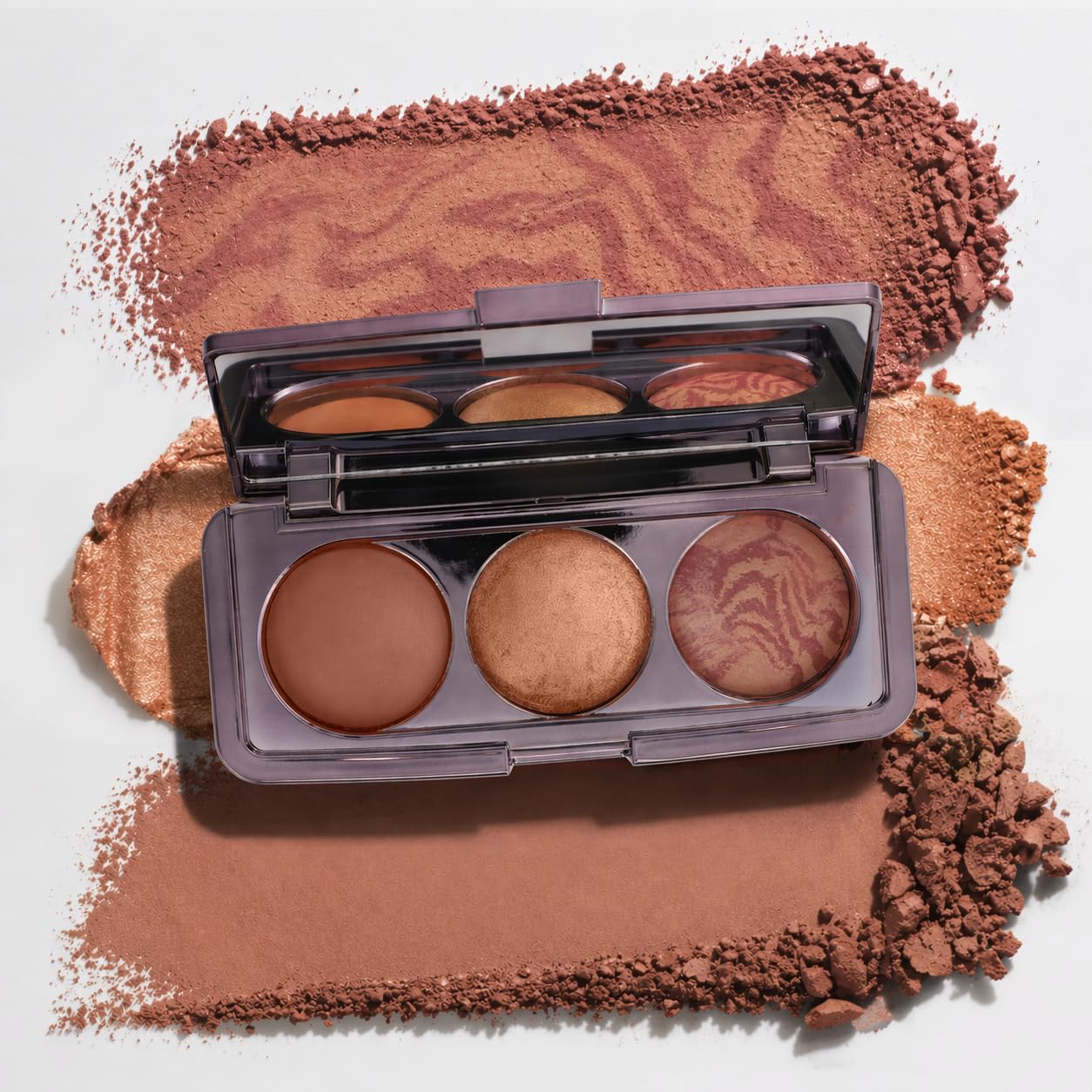 W7 Glow Theory Palette (Solar) - Face Makeup Palette with Matte Bronzer, Gold Shimmer Highlighter & Marbled Bronze Blush - Warm Bronze & Golden Tones