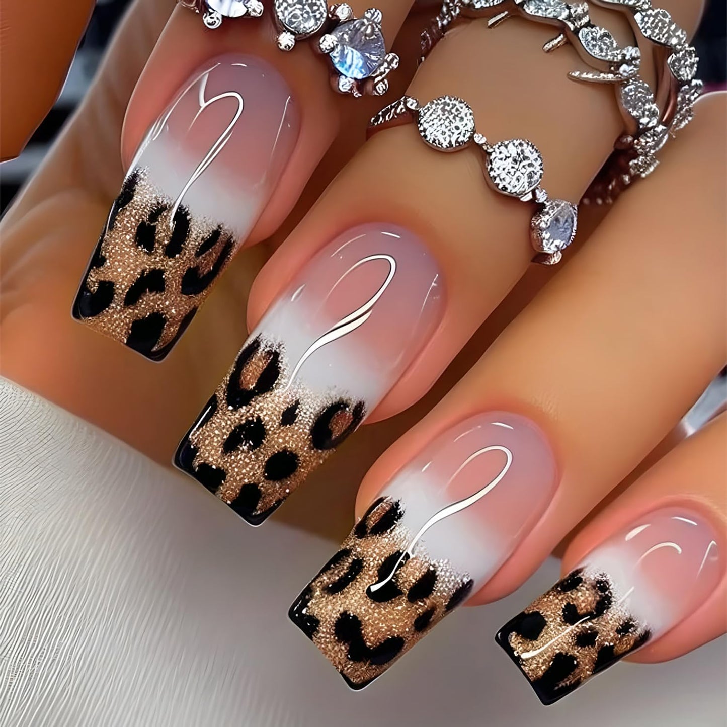 Mushroom Press-On Nails - Medium Flower Fantasy Design | Glossy Full Cover Ballet Shaped Fake Nails for Women
