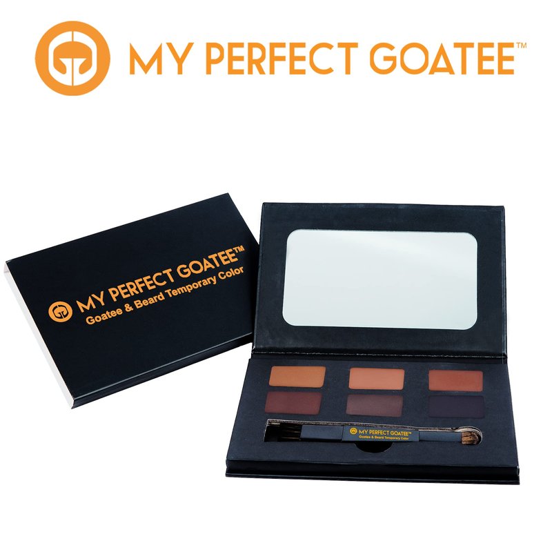 Temporary Beard Color for Men – Natural Gray Coverage – Hypoallergenic, No PPD, Ammonia-Free – 6 Shades – Brush-On – Lasts 24-48 Hours – Goatee Mustache Sideburns | My Perfect Goatee
