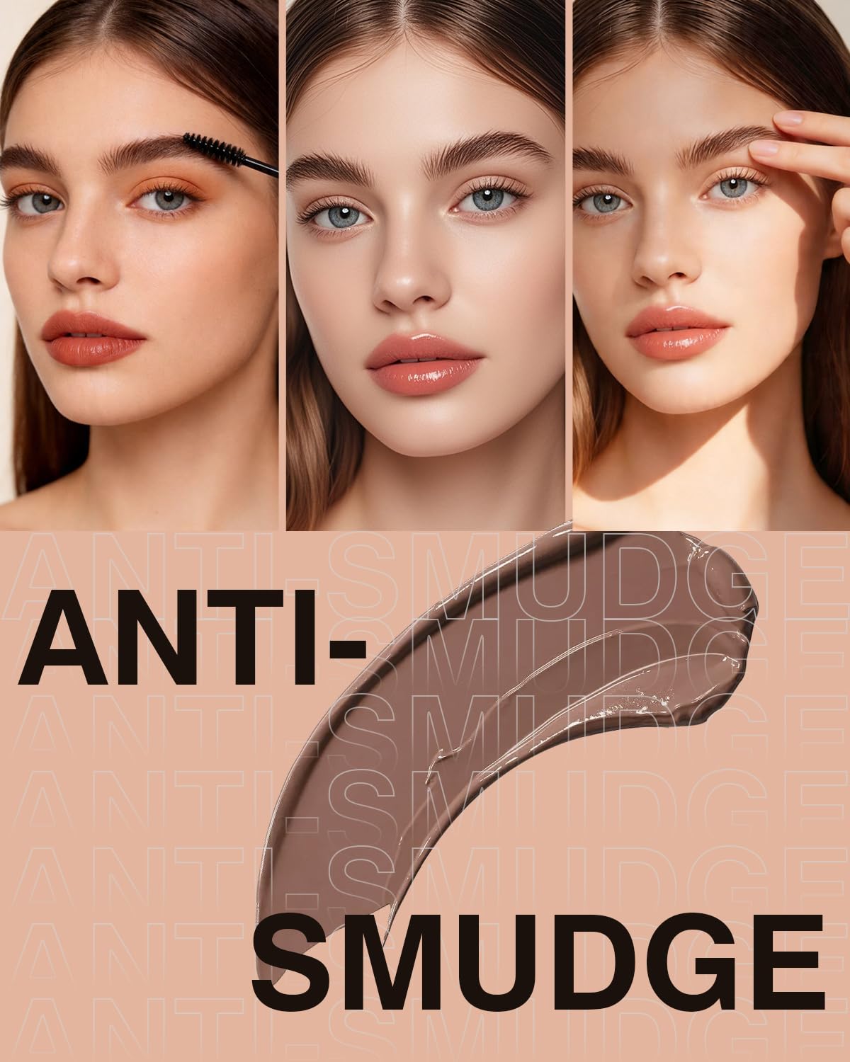 3D Tinted Eyebrow Gel Kit - Long-Lasting Waterproof Brow Cream & Stamp Stencil | Light Brown
