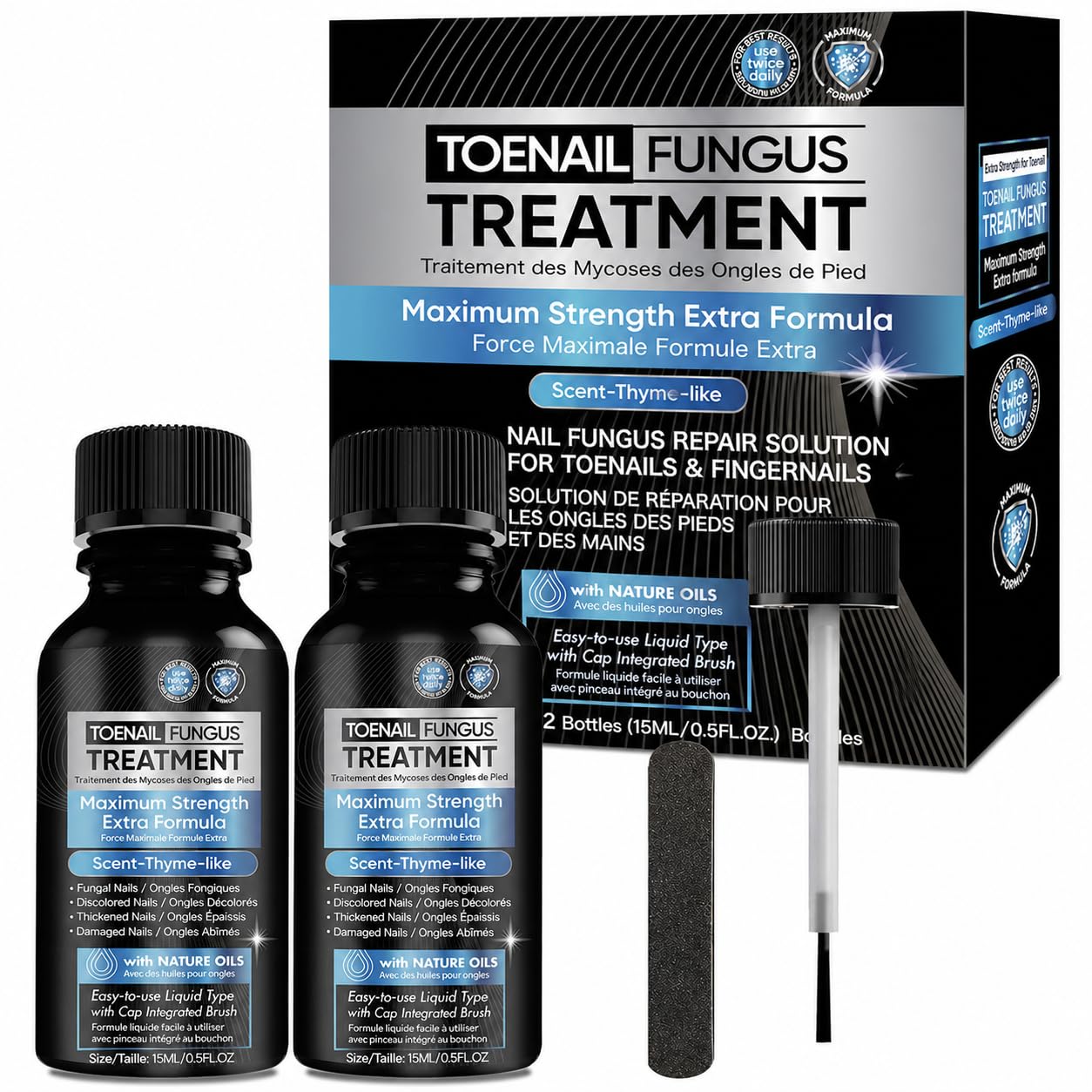 Maximum Strength Toenail Fungus Treatment - Antifungal Solution with Undecylenic Acid for Thick, Brittle Nails | 30ml