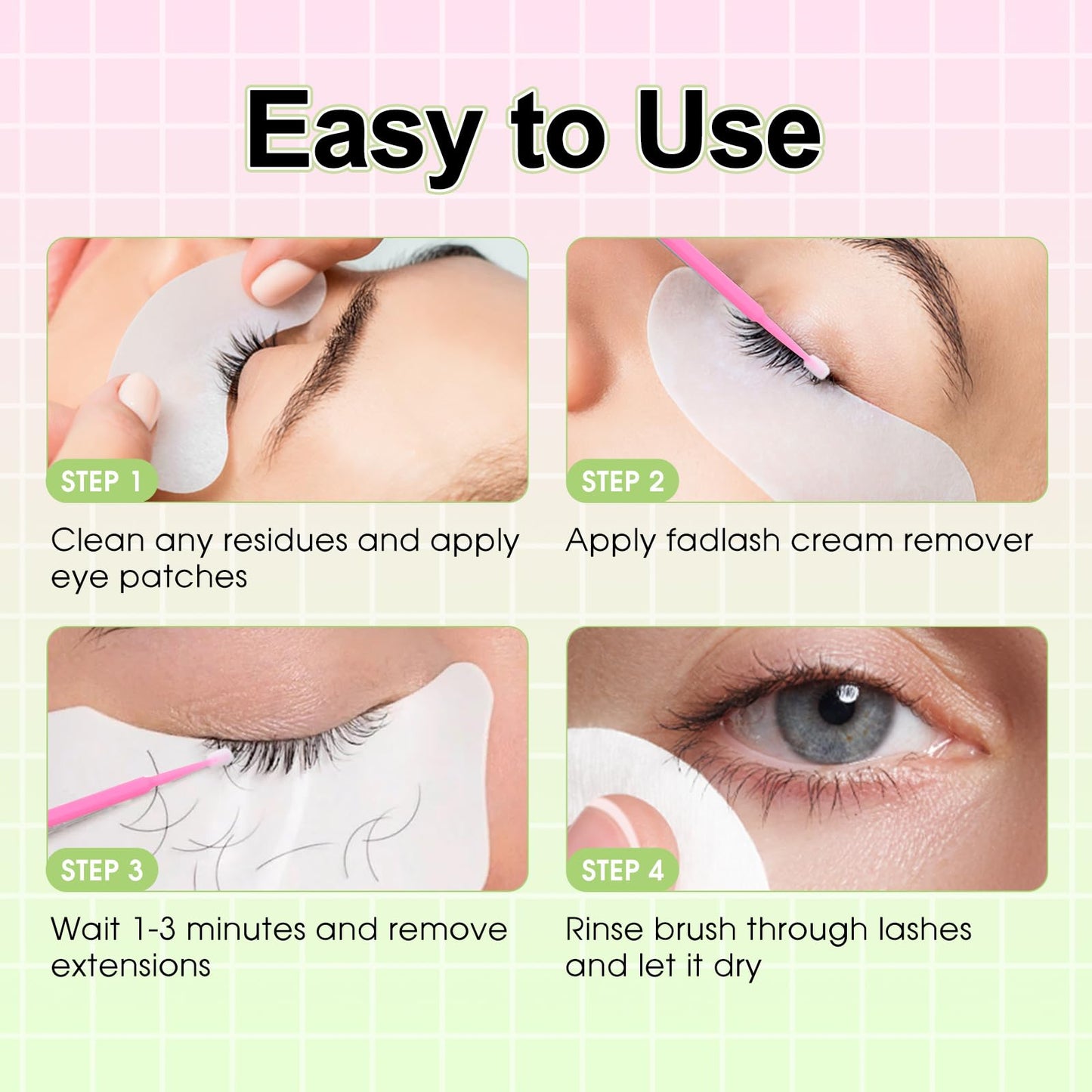 Lash Extension Remover 10g Cream Eyelash Extension Remover Dissolves Powerful Eyelash Glue Remover Low Irritation Eyelash Remover for Lash Extensions Lash Glue Remover by FADLASH (Hami Melon)