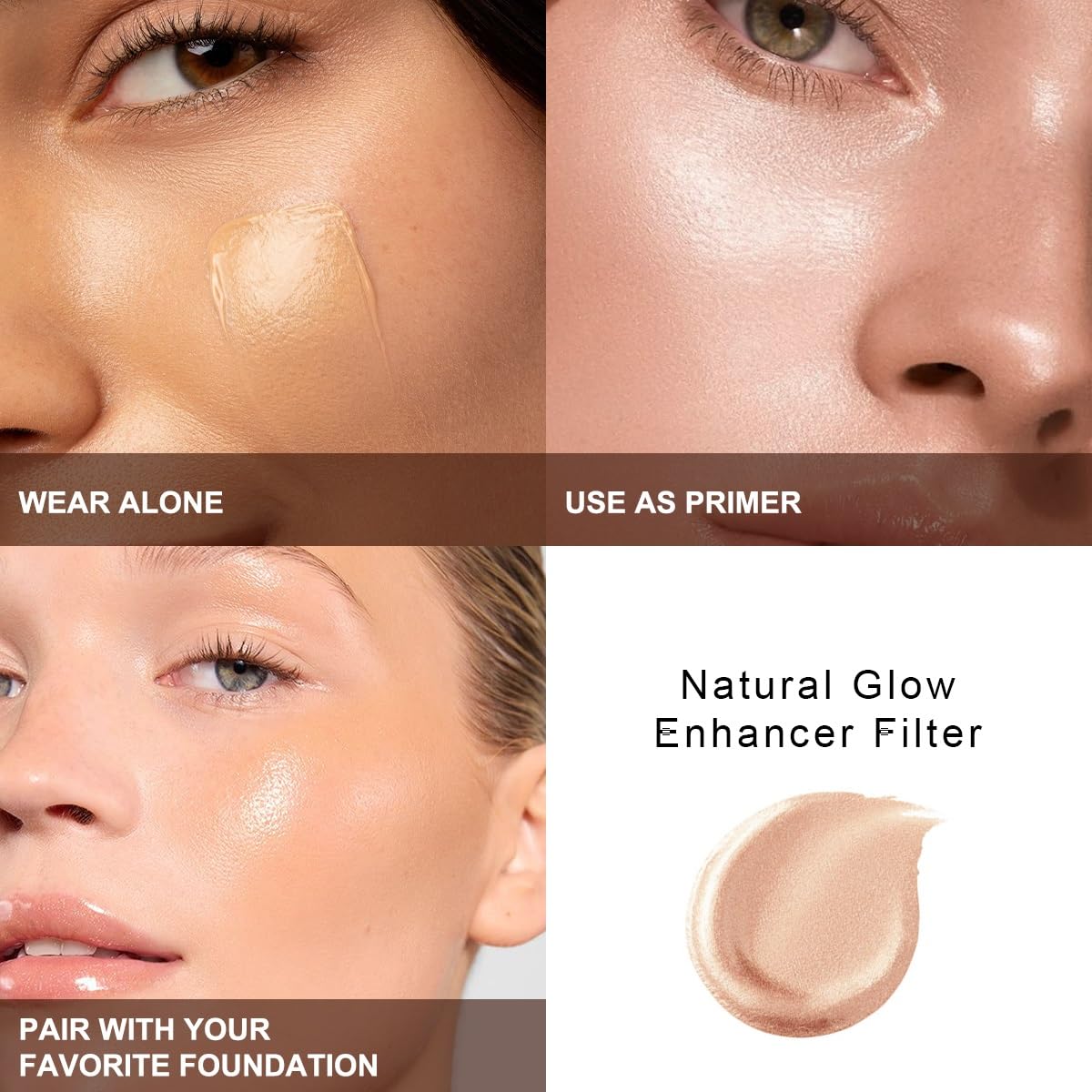 PHOERA Skin Glow Tint Foundation - Natural Radiant Finish | Flawless Silk Effect, 01 Fair
