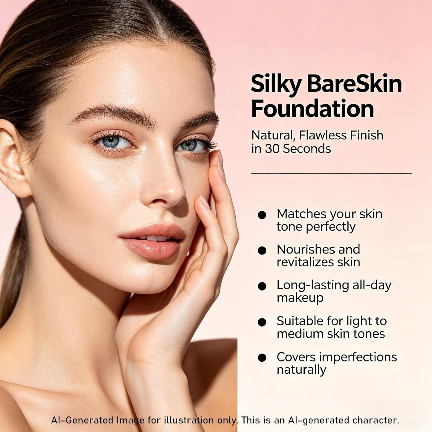 Color Changing Foundation - Hydrating Makeup for Mature Skin | Soft Texture, Breathable All-Day Wear (Dark)