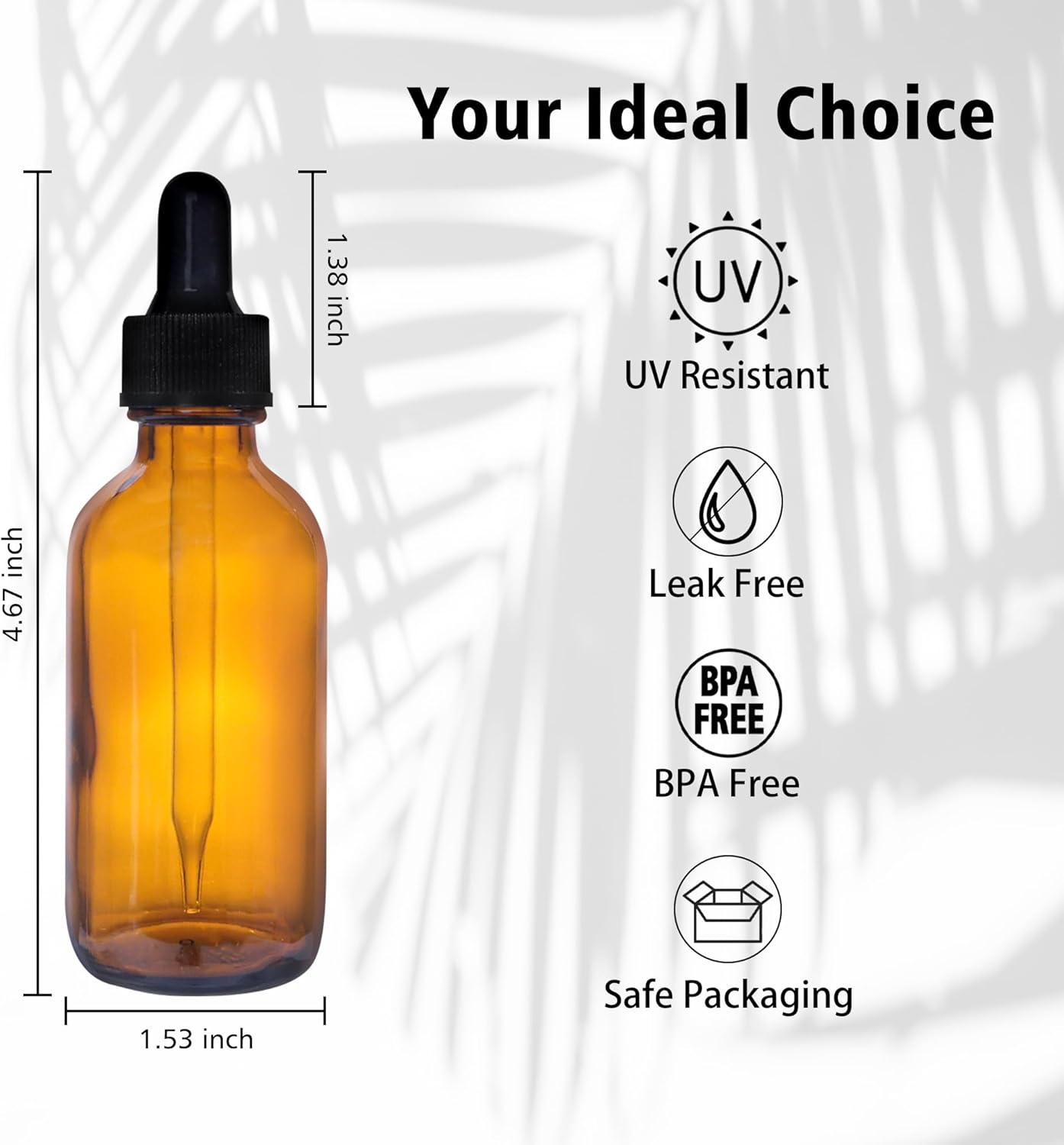 Amber Glass Bottles - 48 Pack 2oz with Eye Droppers for Essential Oils | Includes Funnels, Labels & Measuring Cup