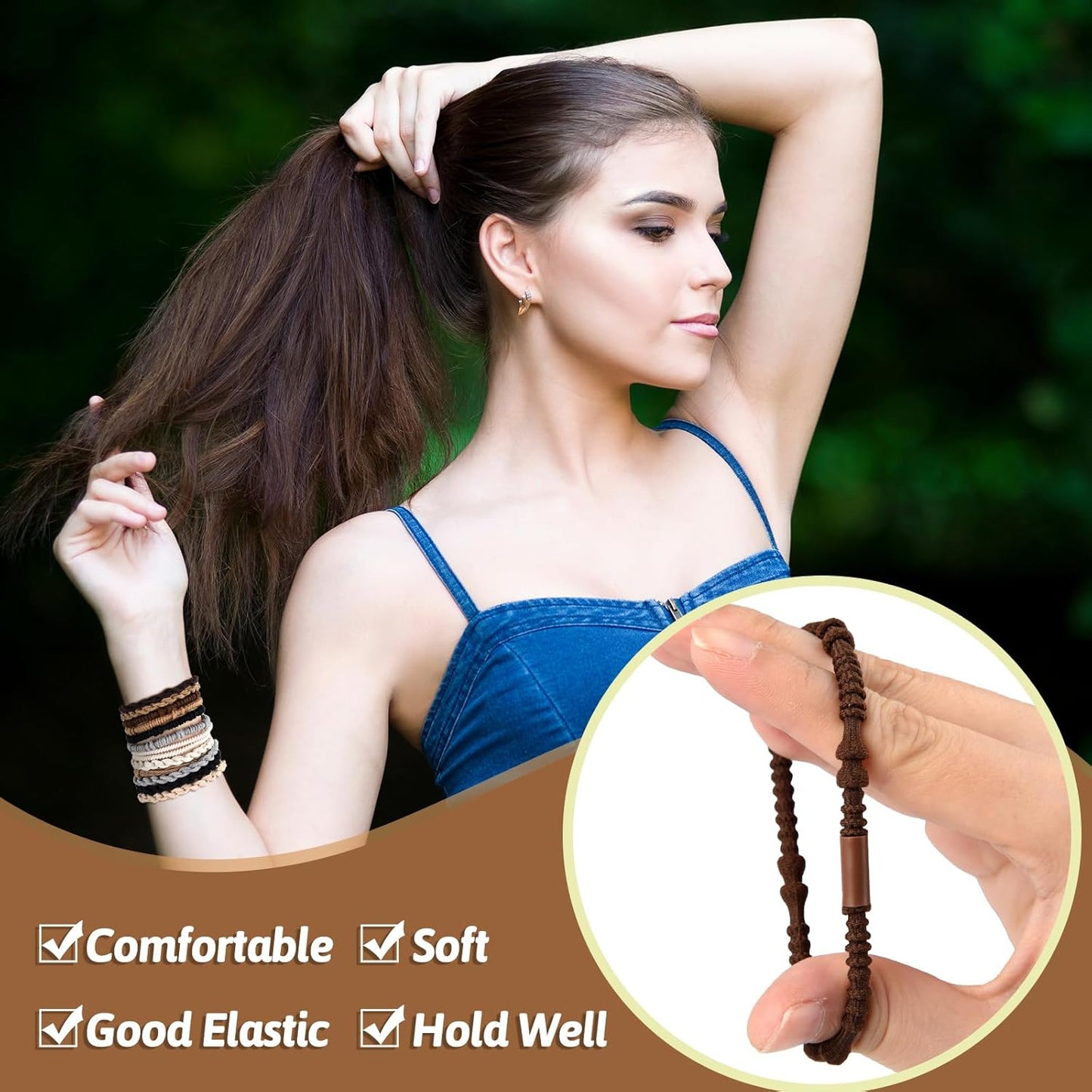 Boho Hair Ties - 28 Pcs Braided Elastic Ponytail Holders for Women & Girls | Multicolor Styles