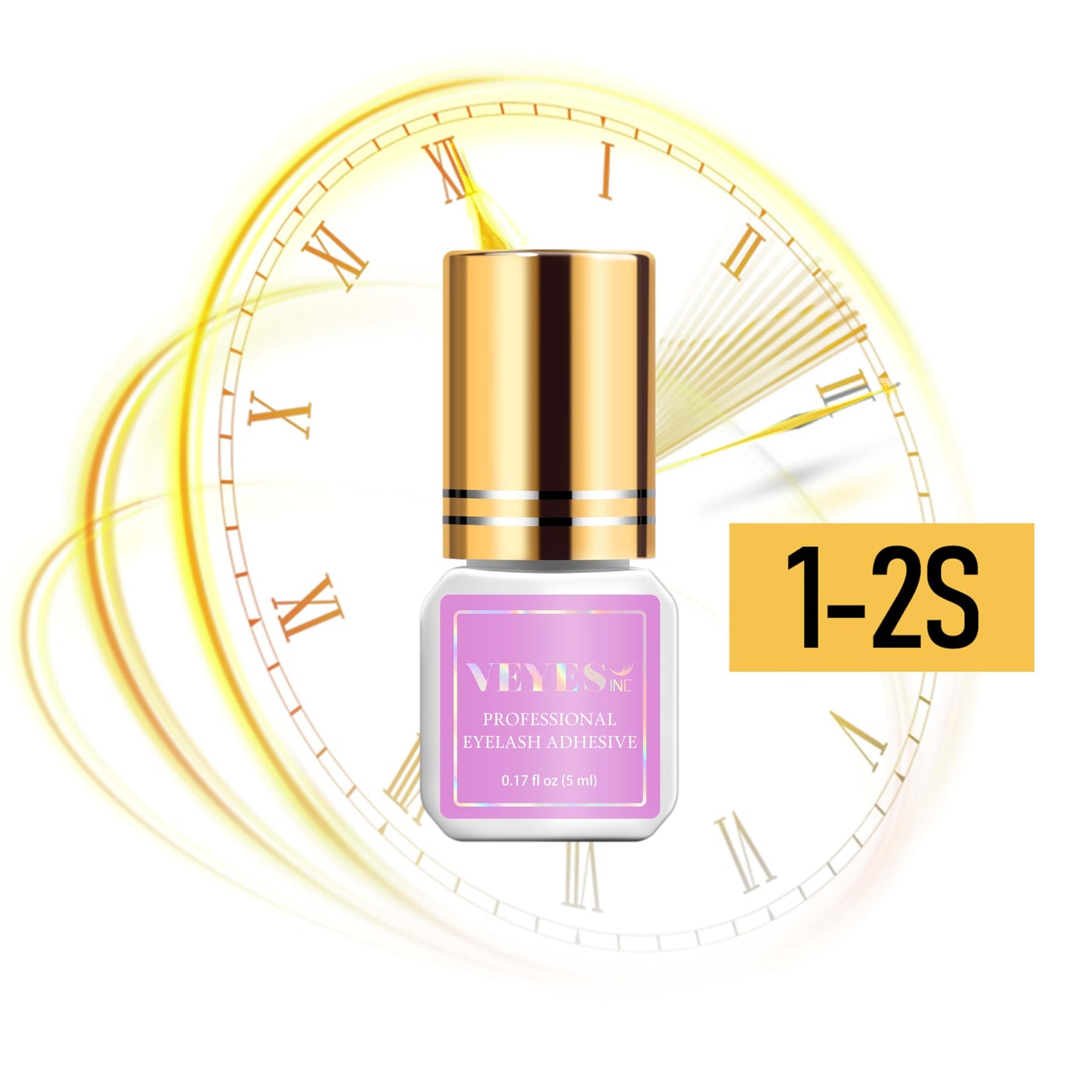 VEYES INC Lash Glue 5 ML 1-2 Sec Drying Time 8 Weeks Bonding Eyelash Extension Glue Black Adhesive for Professional Use Only