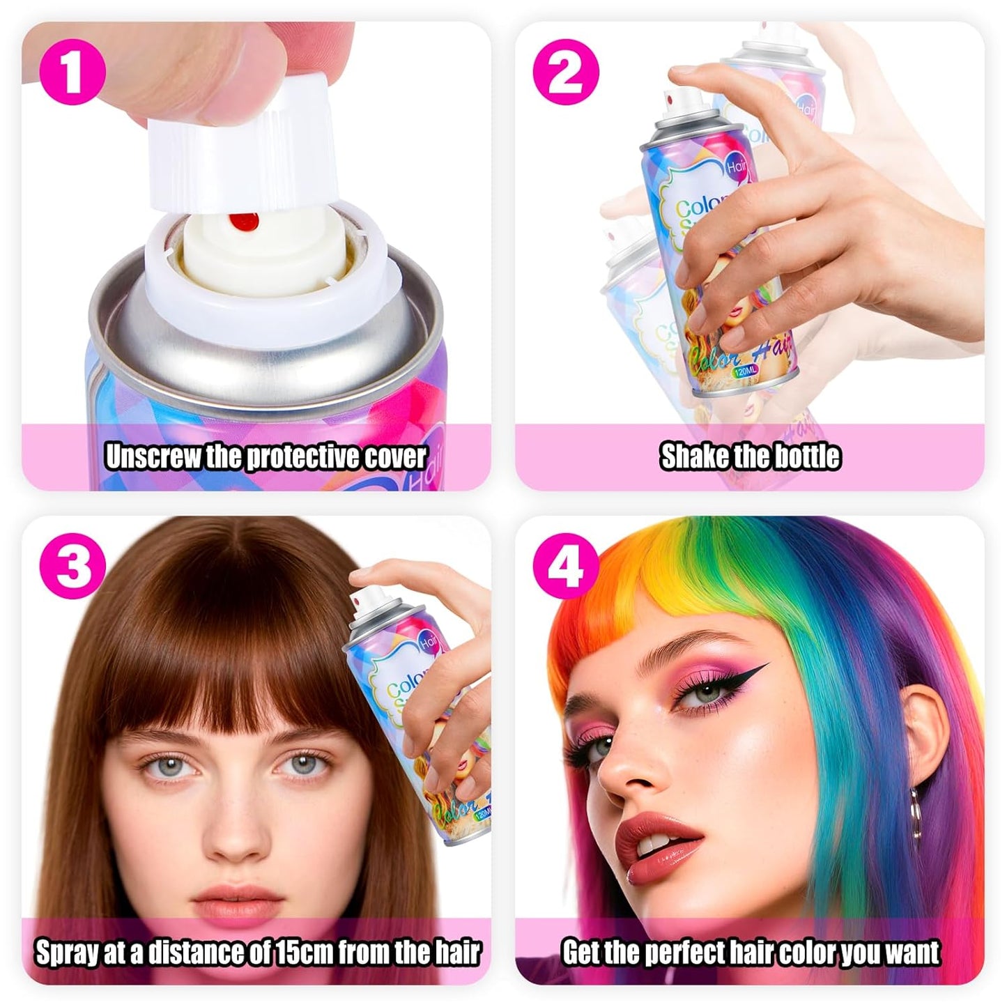 Temporary Blue Hair Color Spray - Washable Hair Dye for Kids & Adults | 4.06 Oz, Perfect for Cosplay & Parties