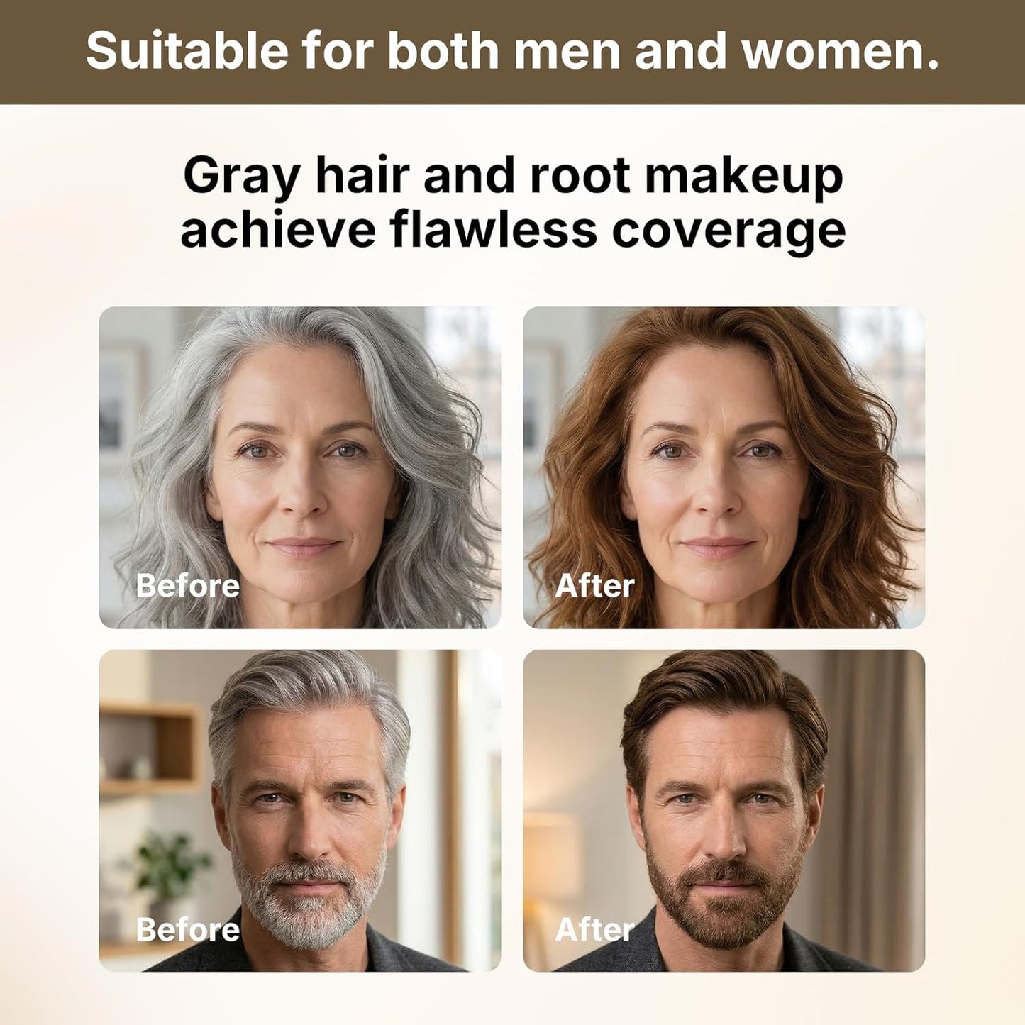 Karseell Brown Hair Dye | Ammonia-Free 6-IN-1 Formula with Comb Applicator for 100% Gray Coverage - 80ml