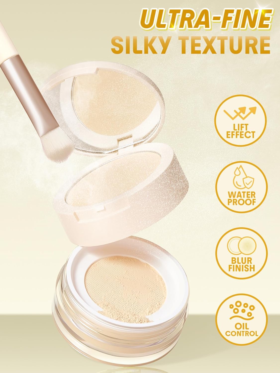 Ultra-Fine Blur & Lift Setting Powder Duo - Banana Shade | Perfect for Flawless Makeup Finish