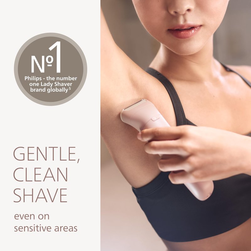 Philips Lady Shaver Series 6000 - Cordless, Wet & Dry Electric Shaver, 3-Blade Shaving System, for Legs, Body & Bikini, 80 Mins. Runtime, Model BRL137/00