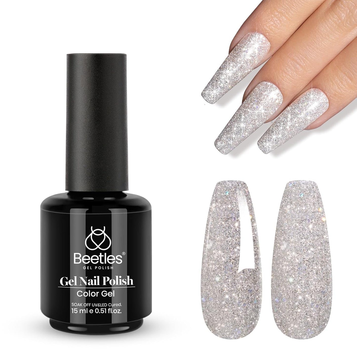 Beetles Purple Gel Polish - Lilac Light Purple Nail Color | 15ml Soak Off UV LED Gel for Summer Manicure