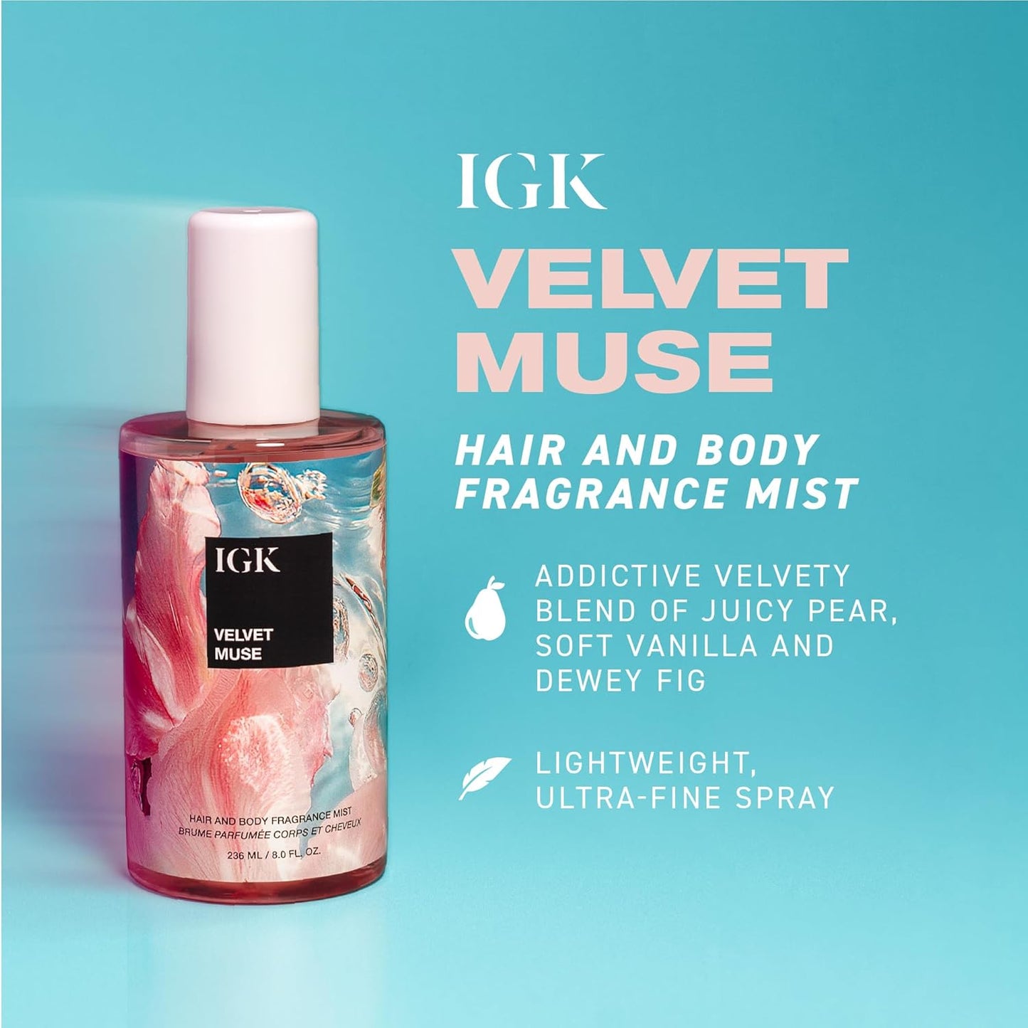 Velvet Muse Hair and Body Fragrance Mist - Luxurious Scent, 8 Fl Oz