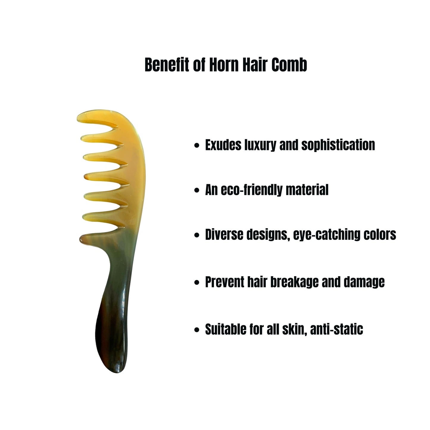 Natural Buffalo Horn Comb, Anti-Static Handmade Pocket Hair, Beard and Fine Tooth Comb, Gift for Men, Women, Mom, Dad, Wife, Daughter - Mothers Day, Birthday (Style C)