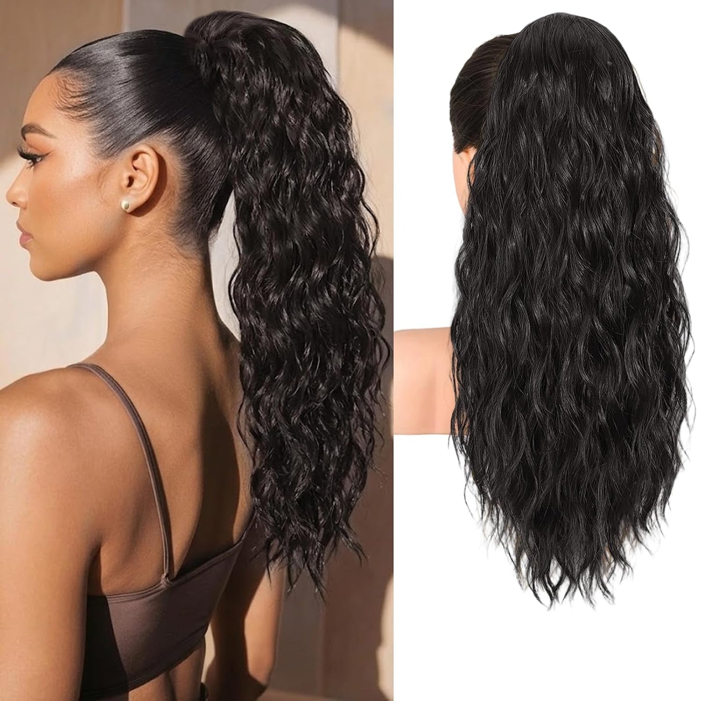 Curly Ponytail Extension - 10 Inch Drawstring Gray Synthetic Hairpiece for Women | Perfect for Daily Wear & Parties