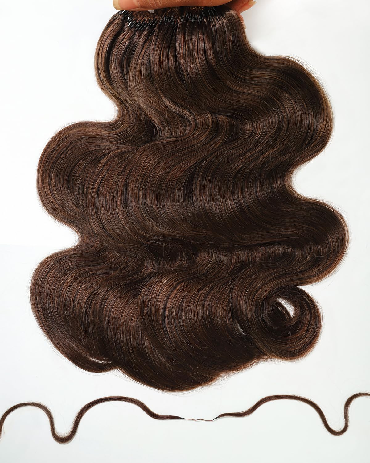 BEEOS Body Wave Human Crochet Hair 160g, Pre-Separated Knotless Feather Crochet Human Hair for Black Women, Detangle Easily #4 Brown 16 Inch