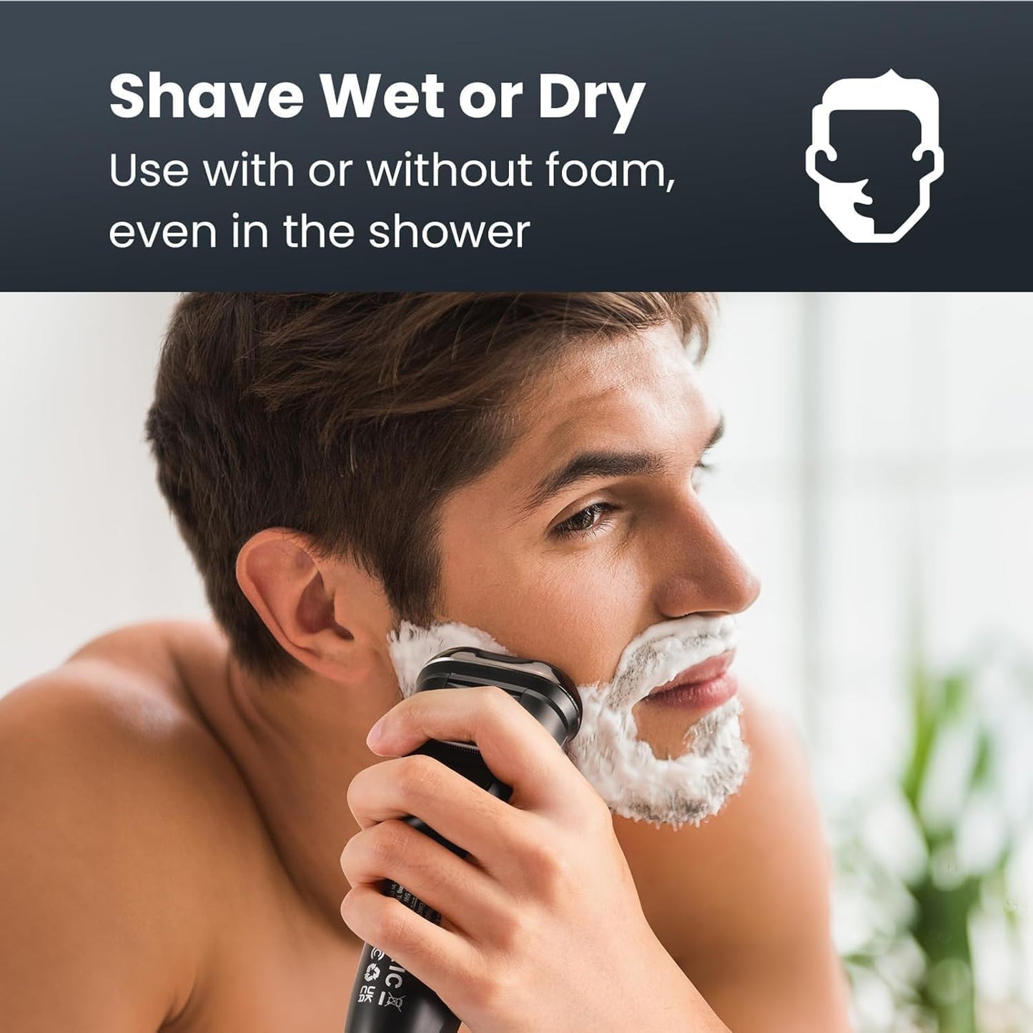 Electric Razor for Men - Cordless Wet/Dry Rotary Shaver with Waterproof Design | USB Fast Charging & Sensitive Skin Care Features