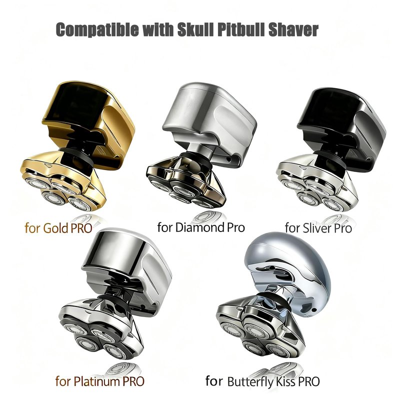 Replacement Heads Blades for Skull Pitbulls Gold PRO, Silver PRO, Platinum PRO, Head for Butterfly Kiss PRO Head Shavers