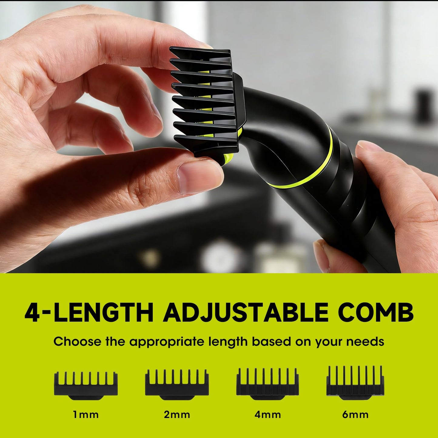 Lanumi 2 in 1 Men's Grooming Kit, Cordless Rechargeable Beard Trimmer, IPX7 Waterproof Electric Razor for Nose Ear Body Hair Trimmer