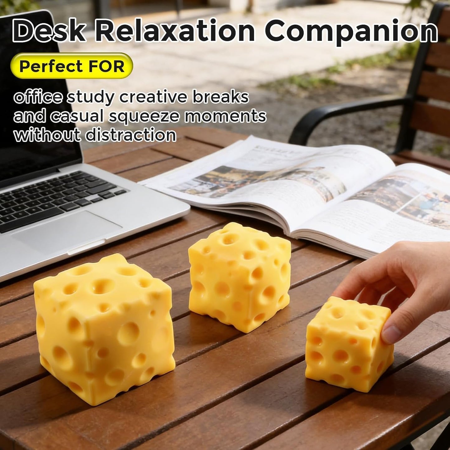 Slow Rebound Cute Butter Squeeze Stress Balls, 2026 New Squeeze Ball Realistic Butter Stick Soft Squeeze-Toys, Upgrade Stress Relief Fidget Toys Wet Slow Rebound Stress-Relief-Toy Yellow 2.4 IN