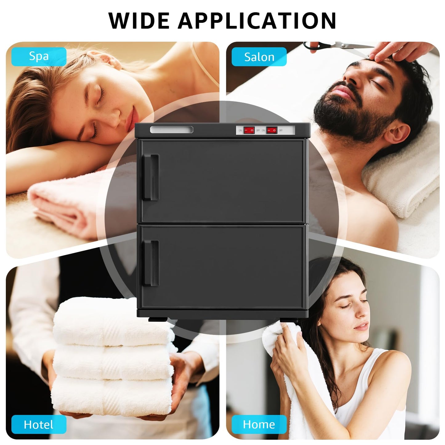 TABU 32L Hot Towel Warmer, Large Towel Heater Cabinet, Black
