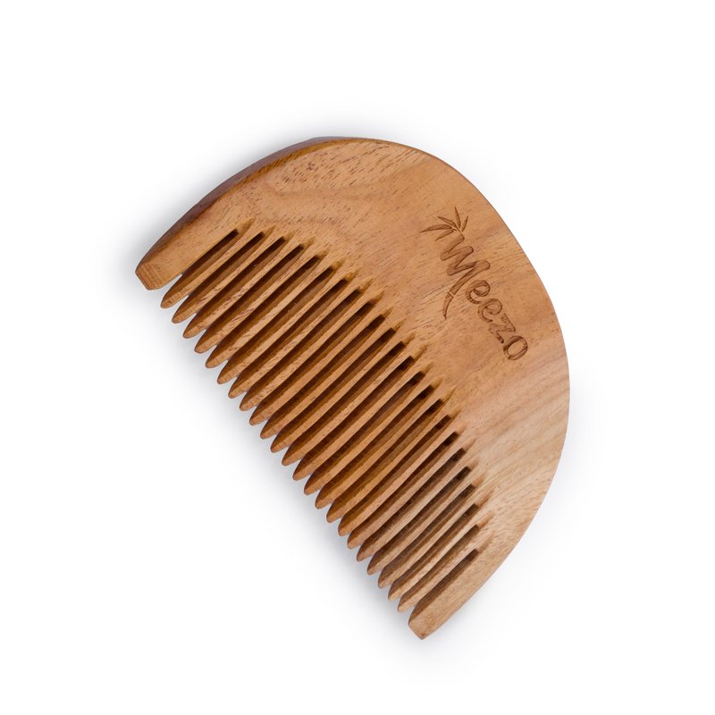 Meezo Neem Wood Beard Comb – Handmade Wooden Comb for Beard & Mustache – Anti‑Static, Eco‑Friendly, Pocket Size, Durable Grooming Tool for Men