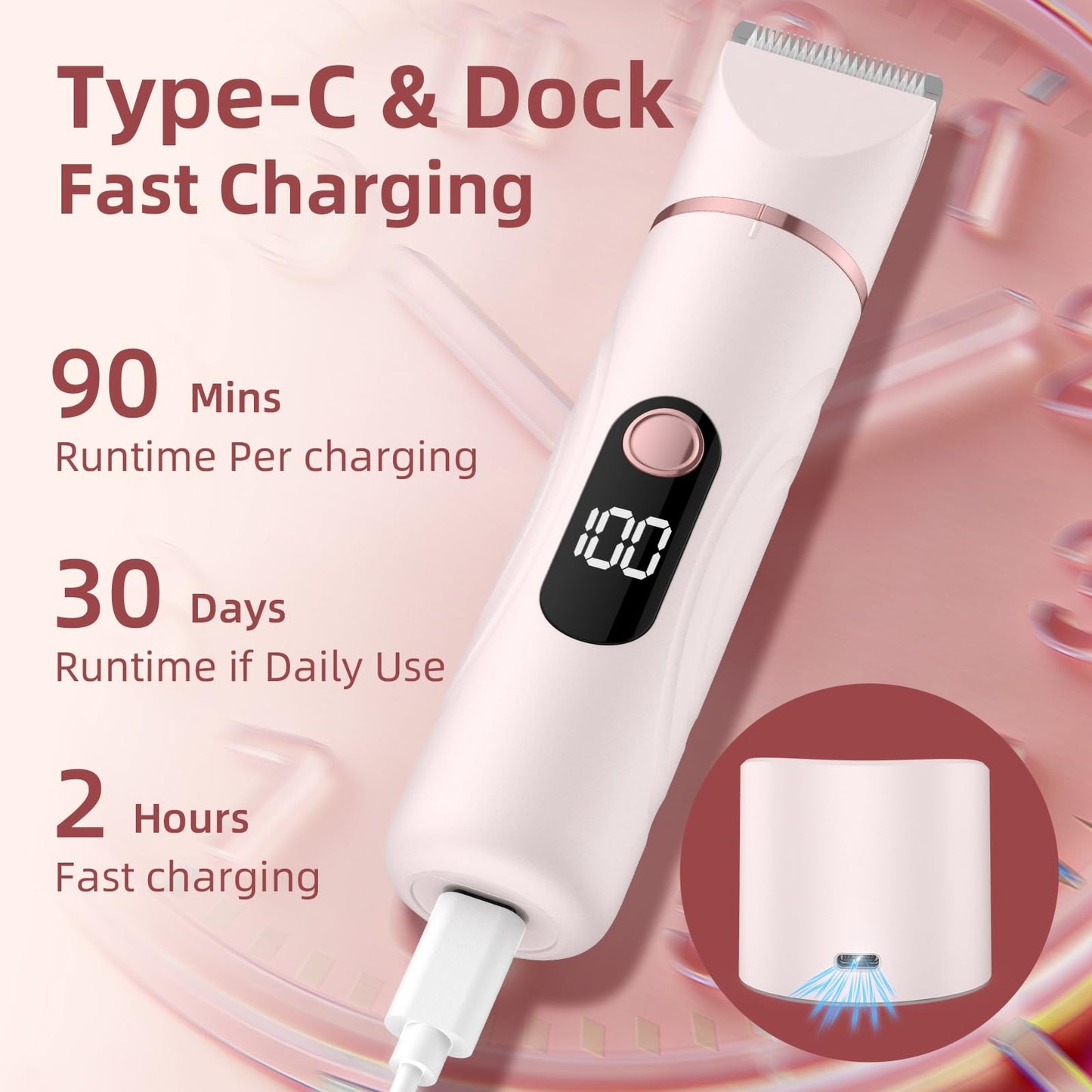 Bikini Trimmer for Women, Nose Hair Trimmer, Painless Electric Razor, Smooth Facial Hair Remover, Body Hair Trimmer for Legs and Armpit