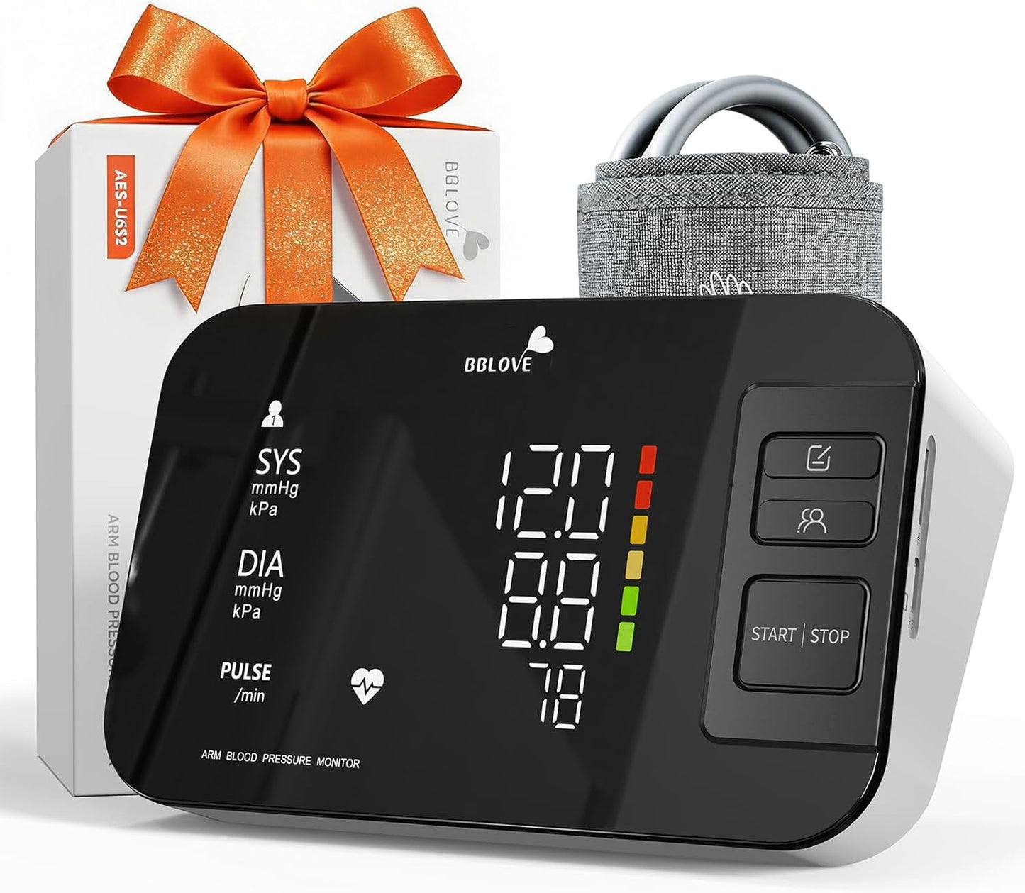 Blood Pressure Monitor - Medical-Grade Accuracy | One-Touch Automatic Measurement, Large LED Display for 2 Users