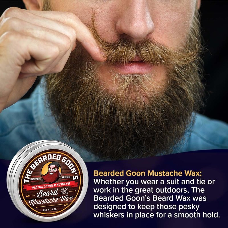 Ridiculously Strong Mustache and Beard Wax for Men | All Day Style Control to Tame Facial Hair | All Natural Handlebar Moustache Wax - 1oz (30ml)