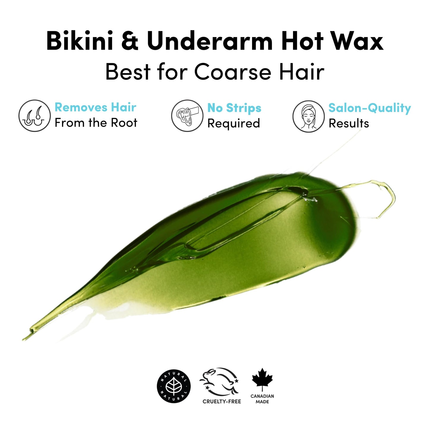 Parissa Microwavable Natural Bikini Hot Wax Kit | No-Strip Hard Wax for Coarse Hair on Bikini & Underarms | Ideal for Brazilian-Style Waxing | 150 g (5 oz)