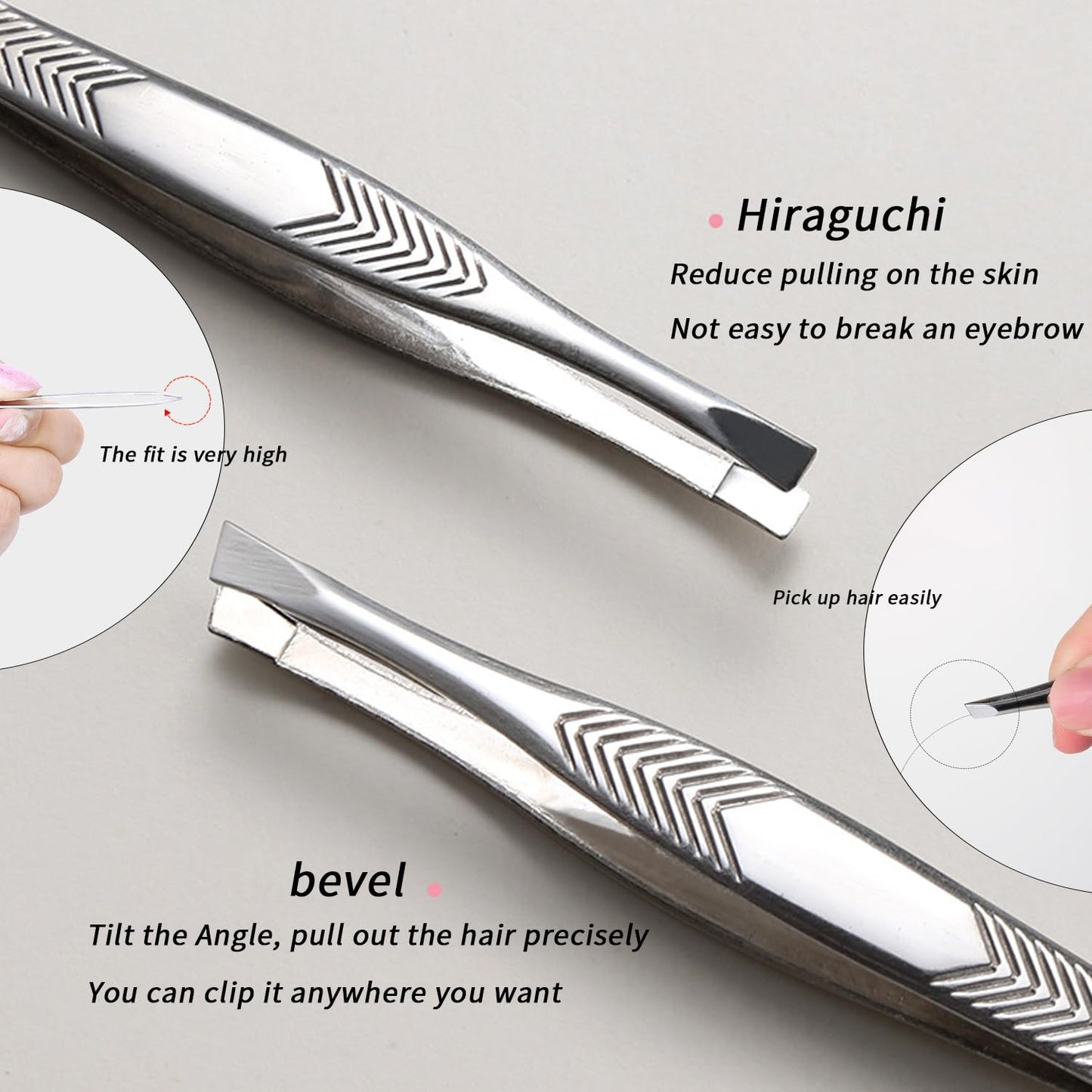 Tweezers for Women Facial Hair,High Precision Stainless Steel Tweezerman Tweezers for Eyebrows Facial Hair, Splinter and Ingrown Hair Removal,2 Count