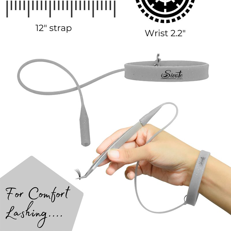 SIVOTE Lash Tweezers Holder Protector, Silicone Wristband, Tweezer Delighter, Lash Extension Supplies, Silver