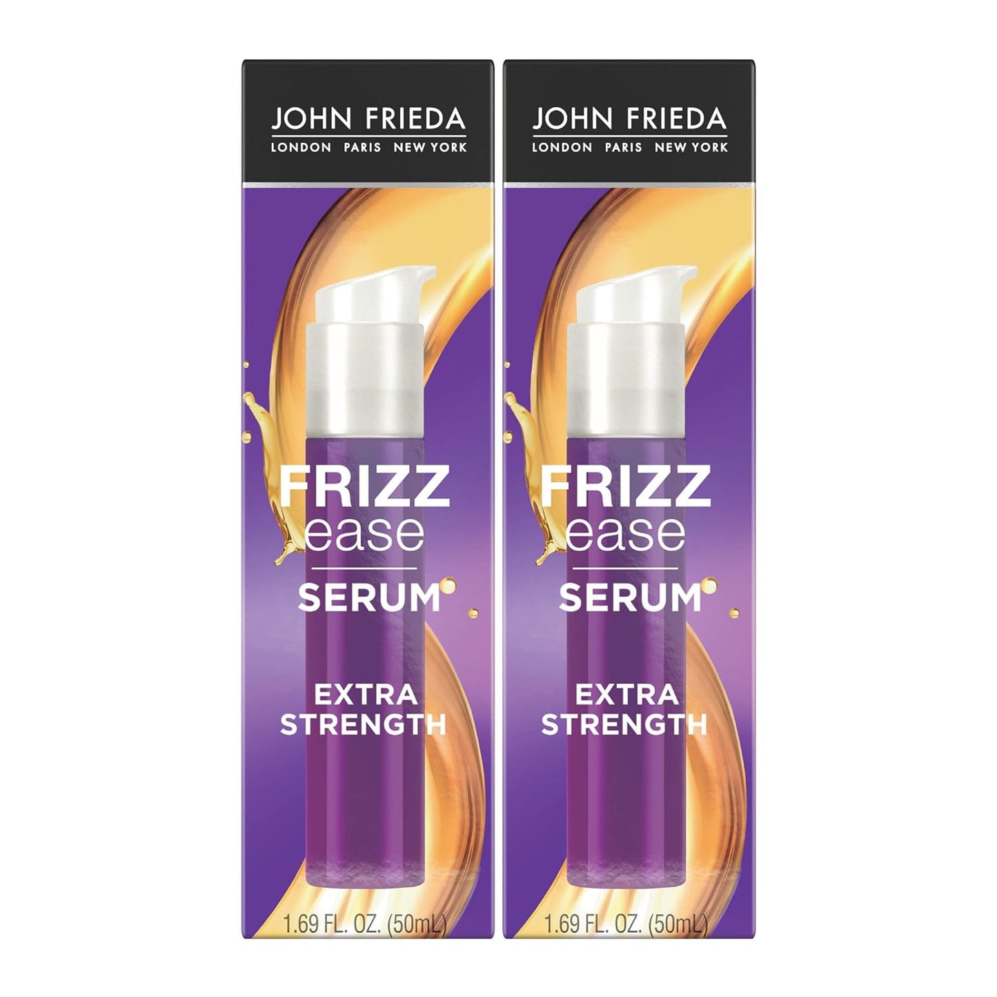 John Frieda Frizz Ease Extra Strength Hair Serum - Anti-Frizz Smoothing with Argan & Coconut Oil | 1.69 fl oz, Pack of 2