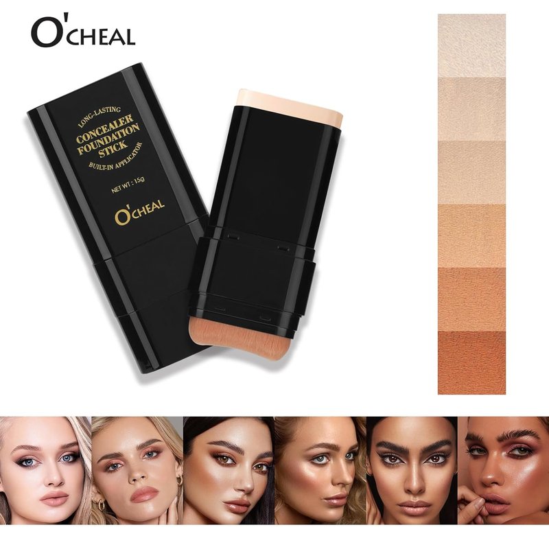 O'CHEAL Face Foundation Contour Stick - Long-Wear Lightweight Concealer for Blemishes | Shade 02 Natural