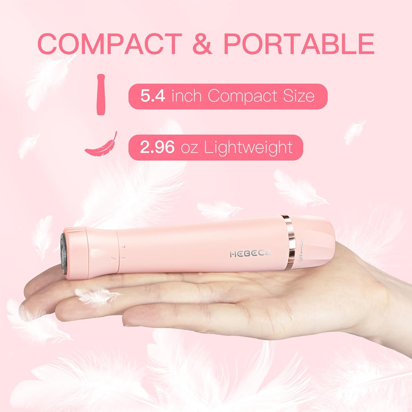 Nose Hair Trimmer for Women - 3-in-1 Electric Facial Hair Removal | Waterproof Rechargeable Eyebrow & Nose Shaver - Pink FT3001