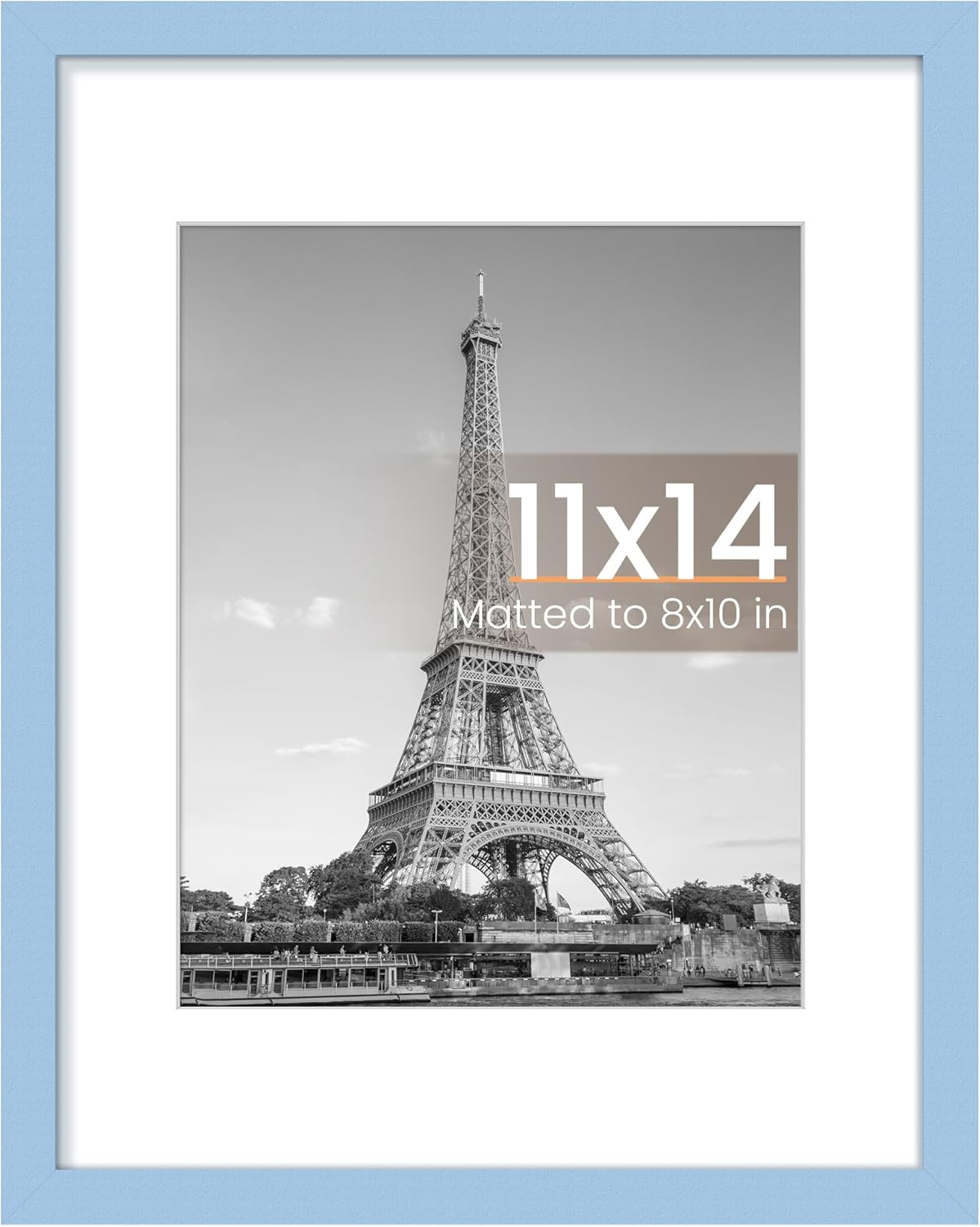 Upsimples 11x14 Picture Frame - Display 8x10 Photos with Mat or 11x14 Without Mat | Black Wall Hanging Frame