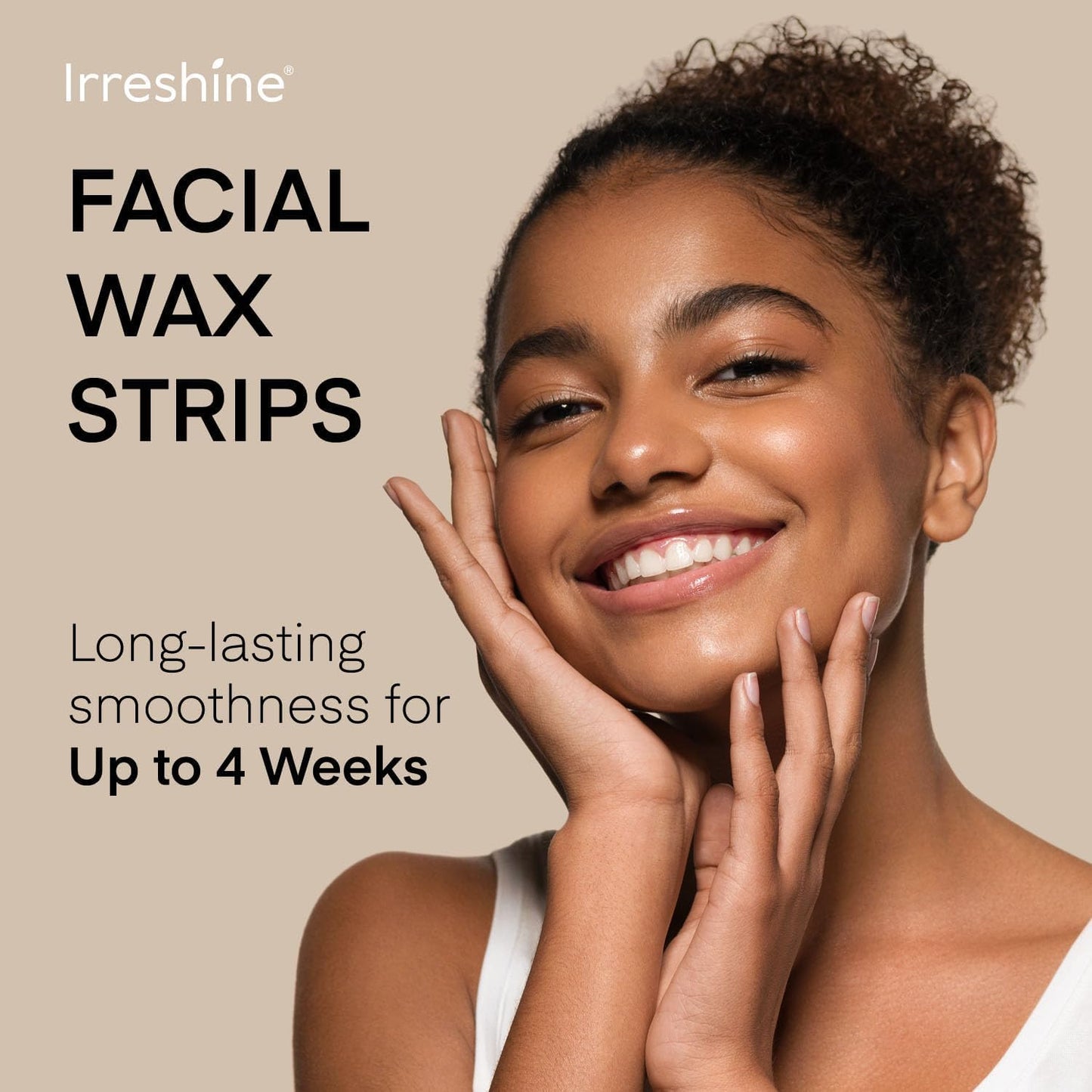 irreshine Facial Wax Strips Hair Removal for Women: Face Upper Lip Eyebrow Chin Waxing Hair Remover Kit - Natural & Vegan Ready to Use At Home & Travel, Sensitive Skin Friendly - 40 Ct with 6 Wipes