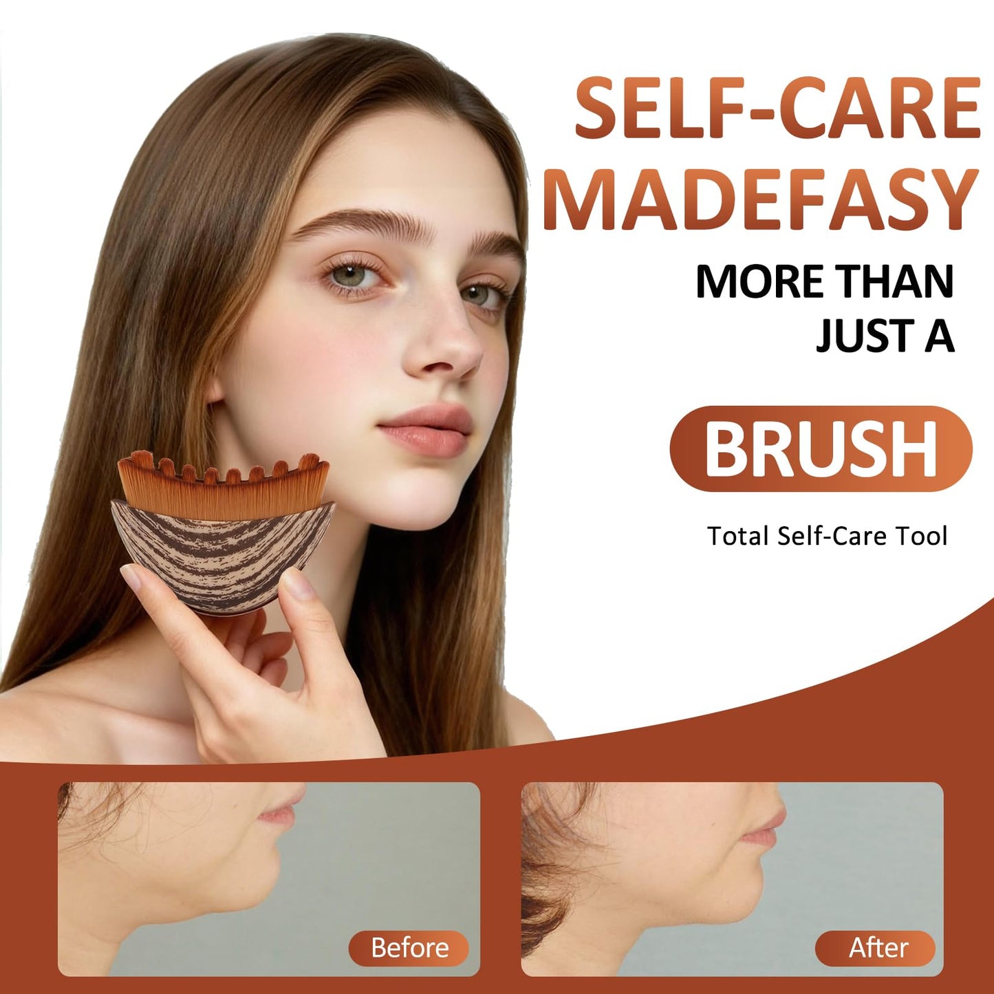 Lymphatic Contour Brush for Face, Face Sculpting Tool for Lymphatic Drainage-2 Pack