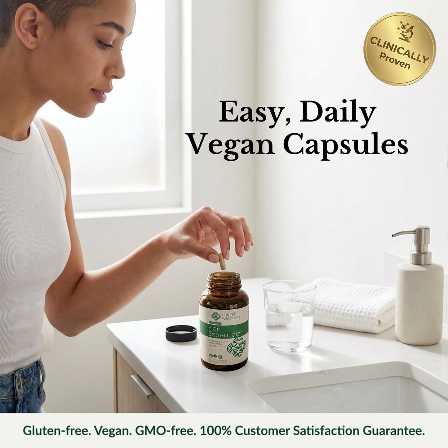 DHT Blocker Hair Growth Supplement - Natural Vegan Capsules for Men & Women | 270 Count, Stops Shedding & Thinning