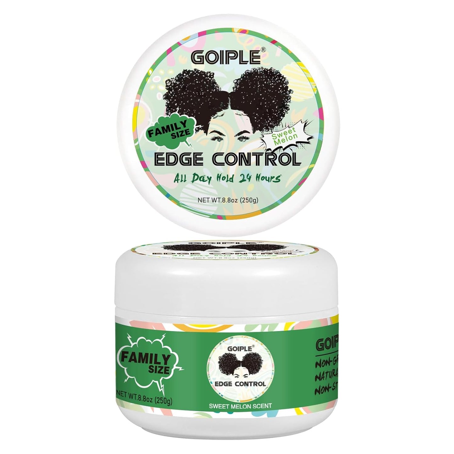 Edge Control Wax for Women - Strong Hold Non-Greasy Smoother Gel | 8.8 OZ Sweet Melon