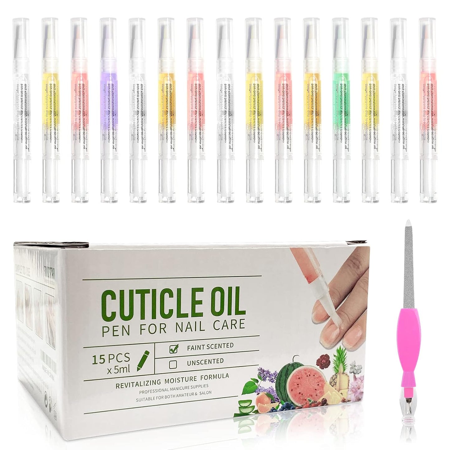 Cuticle Oil Pen Set - 15pcs Nail Care Kit for Dry Cuticles | Revitalizing Moisturizer for Healthy Fingernails