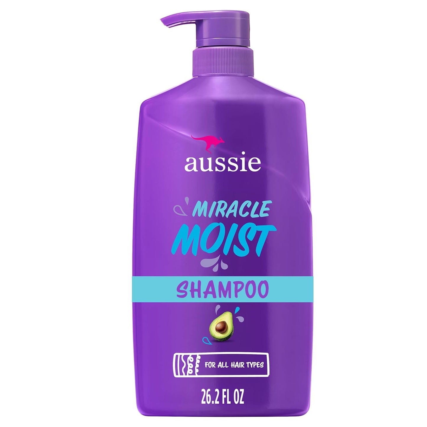 Aussie Miracle Moist Shampoo - Hydrating Cleansing Treatment with Avocado & Jojoba Oil | 26.2 Fl Oz