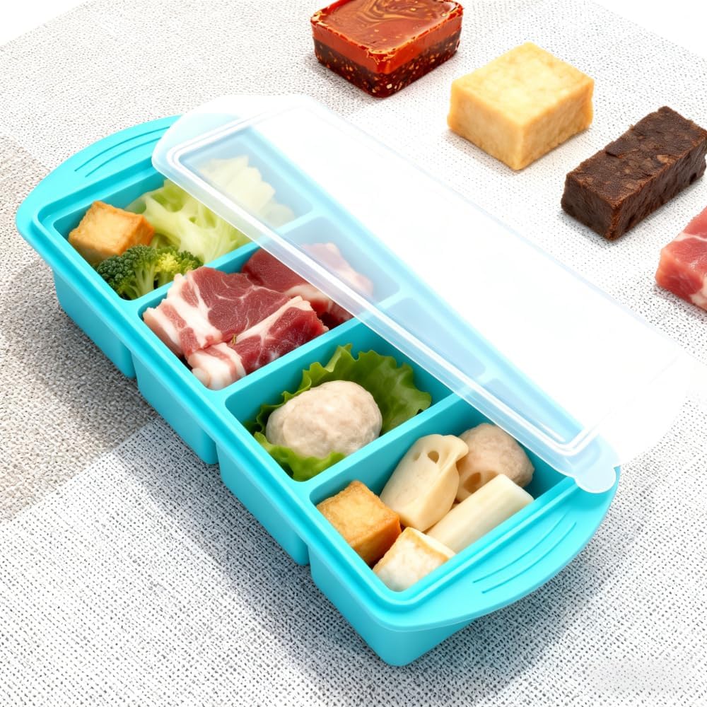 Souper Cubes Freezer Tray - Silicone Soup Container Molds | Makes 4 Perfect 1-Cup Portions